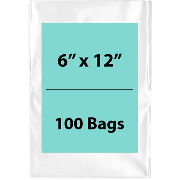 Clear Poly Bags Thickness: 4 Mil Size: 6 inch (width) X 12 inch (Height) Pack of 100 Bags